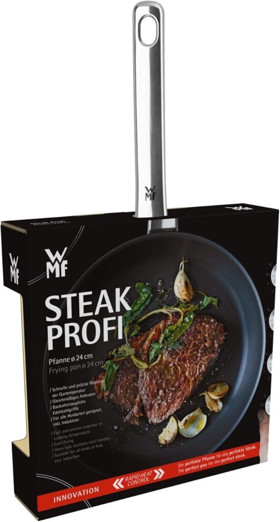 ماهیتابه نچسب WMF Steak Profi هسته آلومینیومی دسته استیل ضد زنگ مشکی سایز 24 سانتیمتر