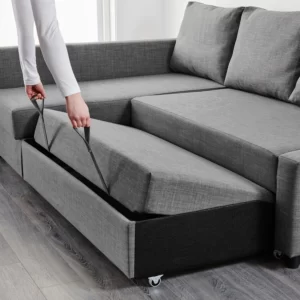 مبل ال تختخواب شو خاکستری تیره ایکیا مدل FRIHETEN / KLAGSHAMN