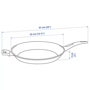 ماهیتابه با روکش نچسب مشکی سایز 32 ایکیا مدل HEMLAGAD