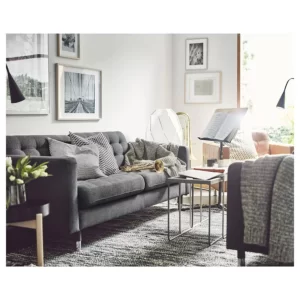 مبل تختخوابشو 3نفره خاکستری تیره/فلزی تیره ایکیا مدل LANDSKRONA