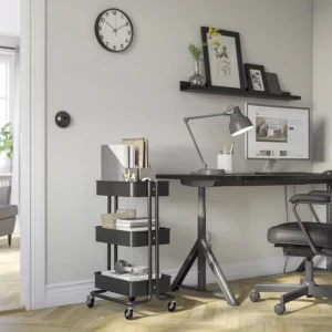 ترولی مشکی 35x45x77 سانتی متر ایکیا مدل RÅSKOG