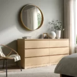 آینه روکش بلوط قطر 80 سانتی متر ایکیا مدل STOCKHOLM