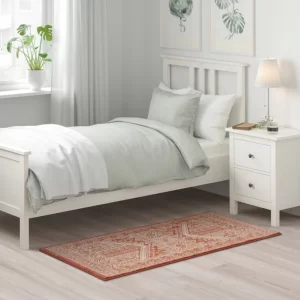 فرش کم پرز قرمز/سفید ایکیا 80x150 سانتی متر مدل BORRIDSÖ
