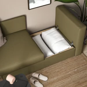 مبل تختخواب شو دو نفره ویسل زرد-سبز ایکیا مدل SKÖNABÄCK