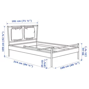 چارچوب تخت روکش توس 160x200 سانتی متر ایکیا مدل BJÖRKSNÄS