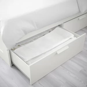 قاب تخت با ذخیره سازی سفید سایز 160x200 سانتی متر ایکیا مدل BRIMNES