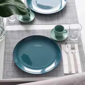ست 4 عددی بشقاب فیروزه ای تیره براق ایکیا قطر 26 سانتی متر مدل FÄRGKLAR