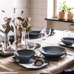 ست 4 عددی بشقاب فیروزه ای تیره براق ایکیا قطر 26 سانتی متر مدل FÄRGKLAR