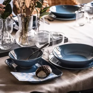 ست 4 عددی بشقاب فیروزه ای تیره براق ایکیا قطر 26 سانتی متر مدل FÄRGKLAR