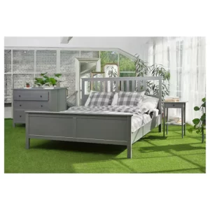 قاب تخت خاکستری رنگ/لوروی سایز ۱۶۰x۲۰۰ ایکیا مدل HEMNES