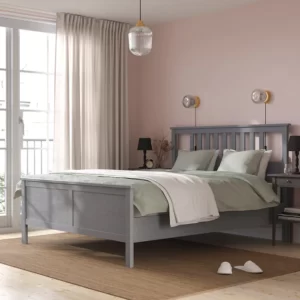قاب تخت خاکستری رنگ/لوروی سایز ۱۶۰x۲۰۰ ایکیا مدل HEMNES