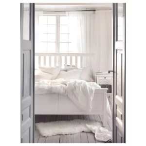 قاب تخت سفید رنگ/لوروی سایز ۱۶۰x۲۰۰ ایکیا مدل HEMNES