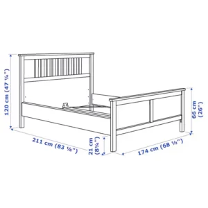 قاب تخت سفید رنگ/لوروی سایز ۱۶۰x۲۰۰ ایکیا مدل HEMNES