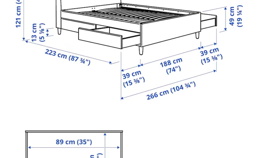 تختخواب تاشو روکش‌دار صورتی کم رنگ ایکیا ۱۸۰x۲۰۰ مدل IDANÄS