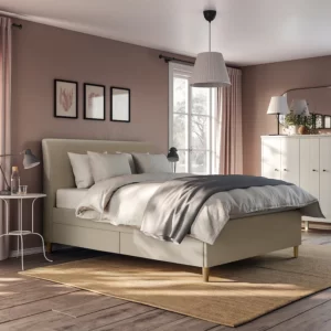تخت خواب کشو دار بژ سایز ۱۶۰x۲۰۰ سانتی‌متر ایکیا مدل IDANÄS
