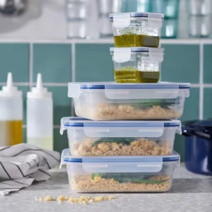 ست 3 عددی ظرف غذا با درب مستطیلی/پلاستیکی ایکیا ۱ لیتری مدل IKEA 365+