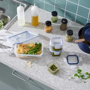 ست 3 عددی ظرف غذا با درب مستطیلی/پلاستیکی ایکیا ۱ لیتری مدل IKEA 365+