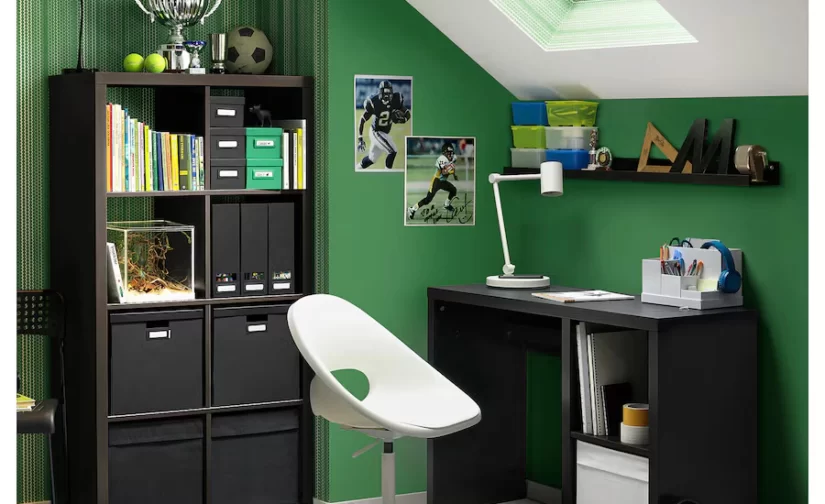 میز تحریر مشکی-قهوهای ایکیا مدل KALLAX