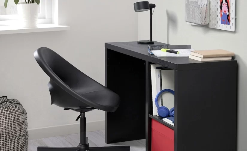 میز تحریر مشکی-قهوهای ایکیا مدل KALLAX