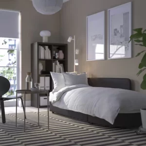 مبل تختخواب شو دو نفره ویسل خاکستری تیره ایکیا مدل LINDÅKRA