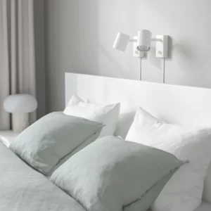 قاب تخت بلند همراه جعبه ذخیره سازی سفید سایز 160x200 سانتی متر ایکیا مدل MALM