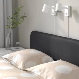 قاب تخت روکش دار خاکستری تیره سایز 160x200 سانتی متر ایکیا مدل SLATTUM