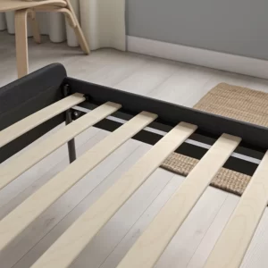 قاب تخت روکش دار خاکستری تیره سایز 160x200 سانتی متر ایکیا مدل SLATTUM