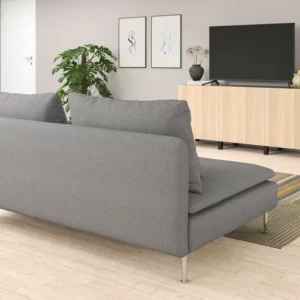 مبل راحتی 3 نفره خاکستری روشن ایکیا مدل SÖDERHAMN