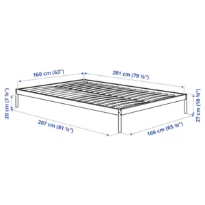 چارچوب تخت سفید 160x200 سانتی متر ایکیا مدل VEVELSTAD