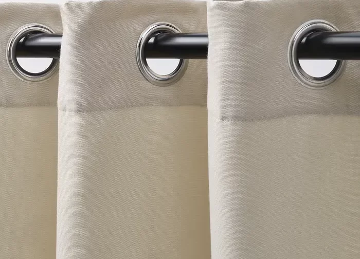 یک جفت پرده بژ همراه با حلقه سایز ۱۴۵x۳۰۰ ایکیا مدل GINSTMOTT