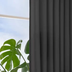 یک جفت پرده خاکستری تیره همراه با حلقه سایز ۱۴۵x۳۰۰ ایکیا مدل GINSTMOTT