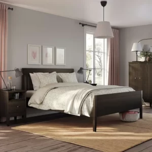 قاب تخت قهوه ای تیره سایز ۱۶۰x۲۰۰ ایکیا مدل IDANÄS