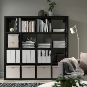 کتابخانه مشکی/قهوه ای سایز ۱۴۷x۱۴۷ ایکیا مدل KALLAX