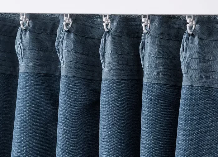 یک جفت پرده ضخیم آبی روشن/با نوار تزئینی ایکیا مدل LÖNNSTÄVMAL