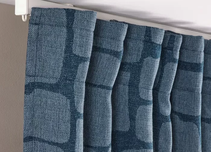 یک جفت پرده ضخیم آبی روشن/با نوار تزئینی ایکیا مدل LÖNNSTÄVMAL