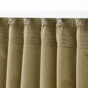 یک جفت پرده ضخیم سبز زیتونی روشن/با نوار تزئینی ایکیا مدل LÖNNSTÄVMAL