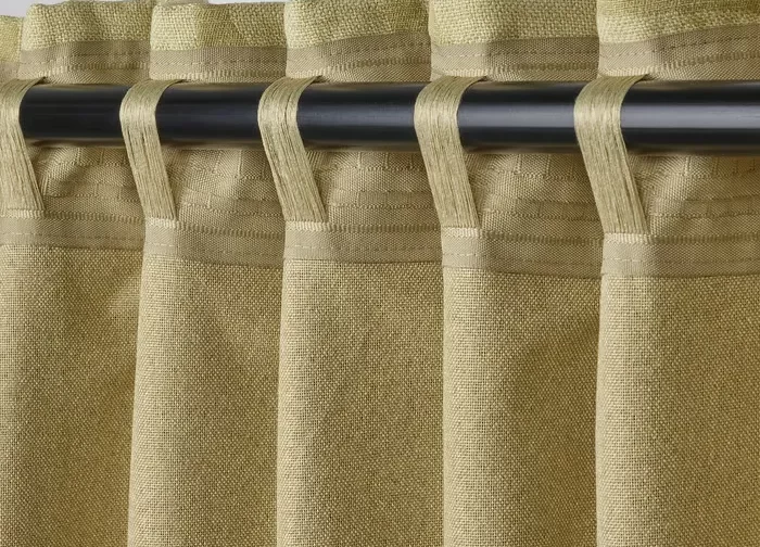 یک جفت پرده ضخیم سبز زیتونی روشن/با نوار تزئینی ایکیا مدل LÖNNSTÄVMAL