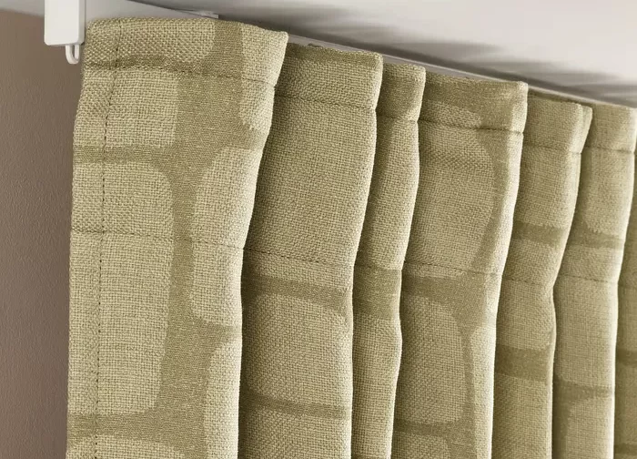 یک جفت پرده ضخیم سبز زیتونی روشن/با نوار تزئینی ایکیا مدل LÖNNSTÄVMAL