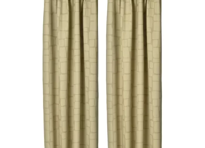 یک جفت پرده ضخیم سبز زیتونی روشن/با نوار تزئینی ایکیا مدل LÖNNSTÄVMAL