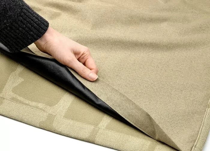 یک جفت پرده ضخیم سبز زیتونی روشن/با نوار تزئینی ایکیا مدل LÖNNSTÄVMAL