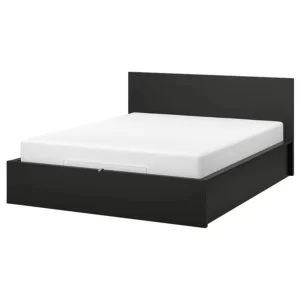 تخت خواب عثمانی مشکی سایز ۱۶۰x۲۰۰ ایکیا مدل MALM