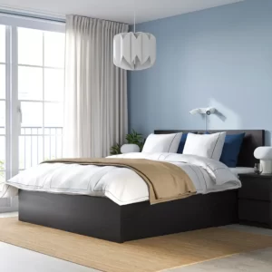 تخت خواب عثمانی مشکی سایز ۱۶۰x۲۰۰ ایکیا مدل MALM