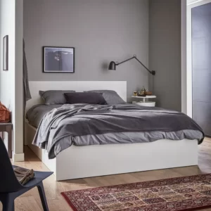 تخت خواب عثمانی سفید سایز ۱۶۰x۲۰۰ ایکیا مدل MALM