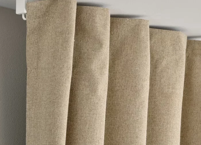 یک جفت پرده‌ ضخیم زرد/بژ با نوار تزئینی ایکیا 135*300 مدل ROSENMANDEL