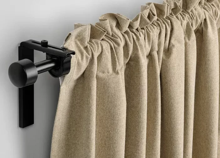 یک جفت پرده‌ ضخیم زرد/بژ با نوار تزئینی ایکیا 135*300 مدل ROSENMANDEL