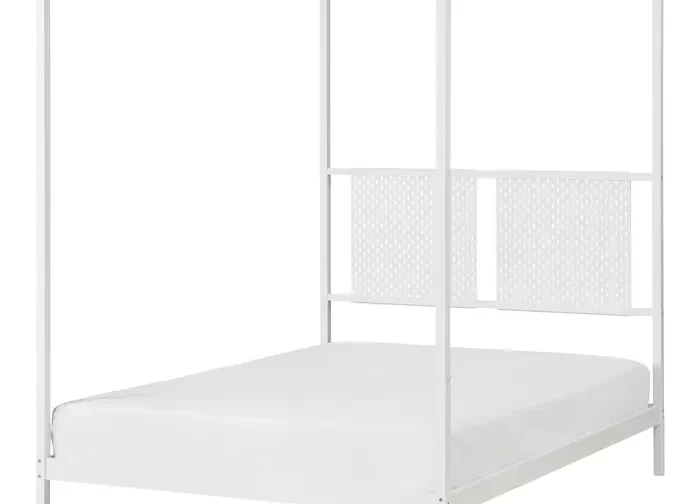 قاب تخت چهار ستونه سفید ۱۴۰x۲۰۰ ایکیا مدل VITARNA