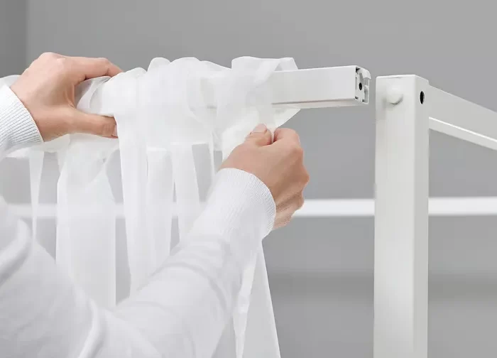 قاب تخت چهار ستونه سفید ۱۴۰x۲۰۰ ایکیا مدل VITARNA