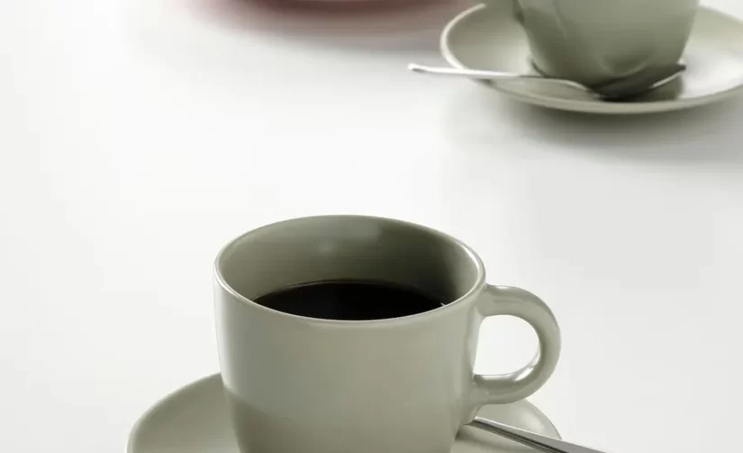 ست 4 عددی فنجان و نعلبکی سبز مات ایکیا مدل FÄRGKLAR