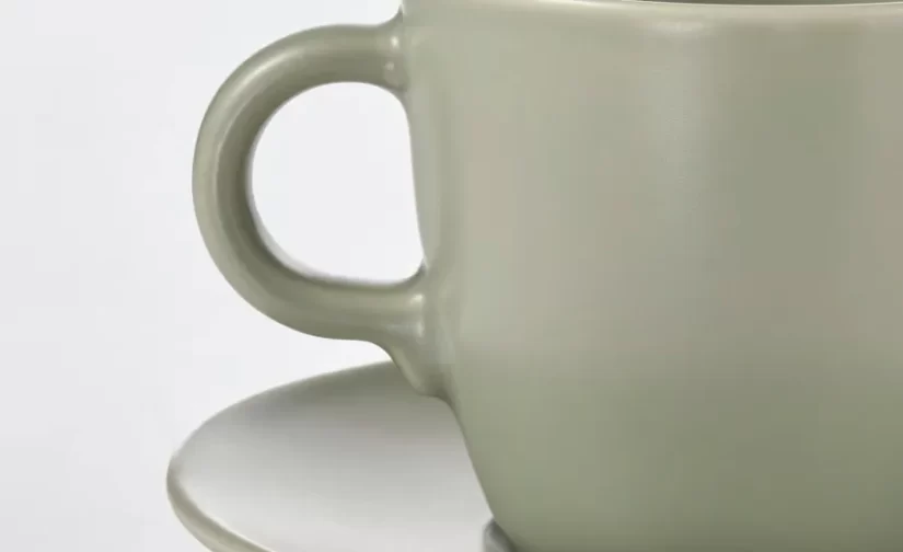 ست 4 عددی فنجان و نعلبکی سبز مات ایکیا مدل FÄRGKLAR