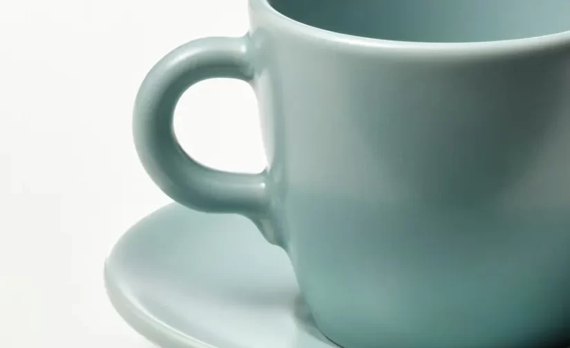 ست 4 عددی فنجان و نعلبکی فیروزه‌ای مات/روشن ایکیا مدل FÄRGKLAR